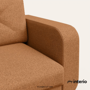 Godrej Interio Zompy Advance 3 Seater Fabric Sofa (Camel) - Image 3