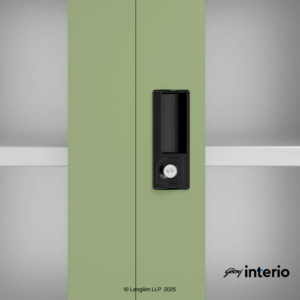 Godrej Interio StorEase 4 Door Display Unit With Glass & Steel Swing Doors (Pale Green) - Image 5