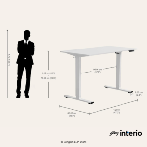 Godrej Interio Excella1 Particle Board Height Adjustable Touch Study Table Dimensions