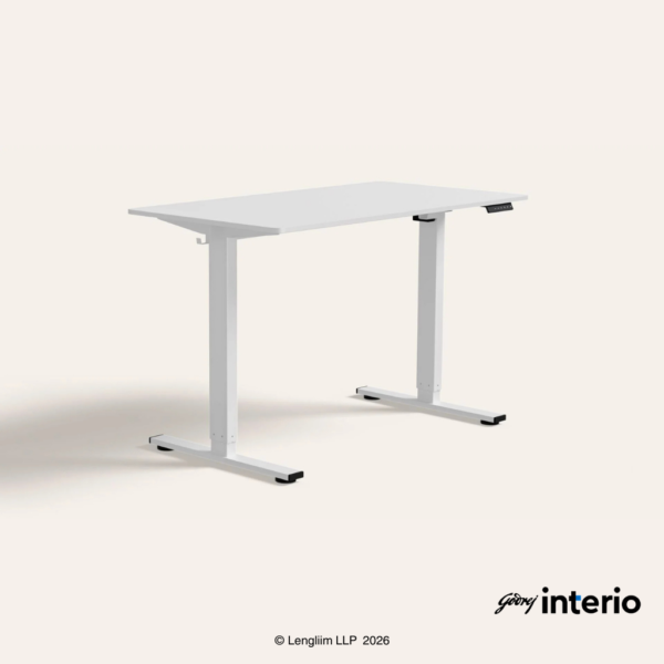 Godrej Interio Excella1 Particle Board Height Adjustable Touch Study Table Front Angle View