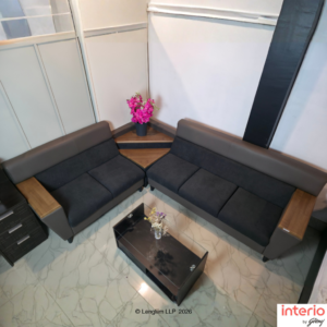 Godrej Interio Vertex 5 Seater L Shaped Sofa LH (Synthetic Leather, Pebble) - Image 2