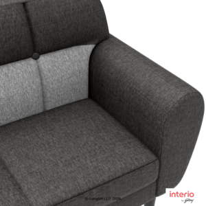 Godrej Interio Bobbin V2 2 Seater Fabric Sofa (Charcoal) - Image 5