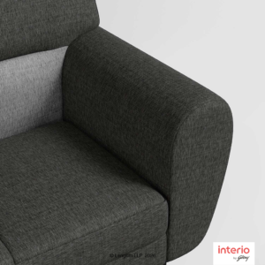 Godrej Interio Bobbin V2 3 Seater Fabric Sofa (Charcoal) - Image 6