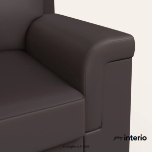 Godrej Interio Greta 1 Seater Synthetic Leather Sofa (Coffee Brown) - Image 4