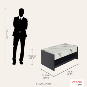 Godrej Interio Diante Engineered Wood Coffee Table (Black and White) - Image 5