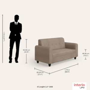 Godrej Interio Rewind 3 Seater Fabric Sofa (Brown) - Image 5