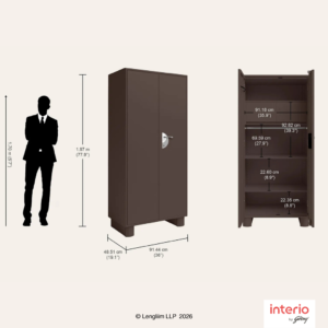 Godrej Interio Storwel® M2 2 Door Steel Almirah (Coffee Brown) - Image 6