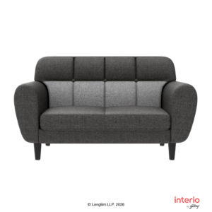 Godrej Interio Bobbin V2 2 Seater Fabric Sofa (Charcoal)