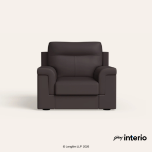 Godrej Interio Greta 1 Seater Synthetic Leather Sofa (Coffee Brown) - Image 2