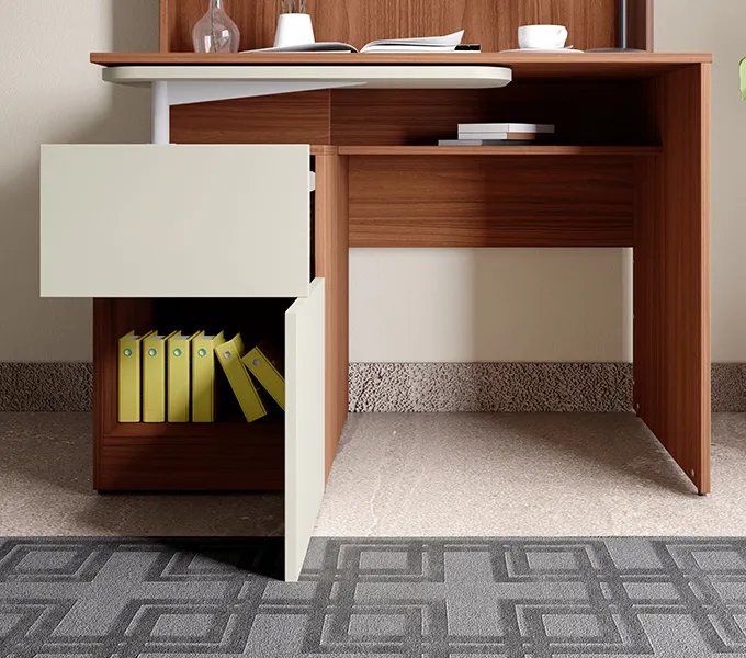 Godrej Interio Bay Workdesk Study Table (Engineered Wood) All in One Storage