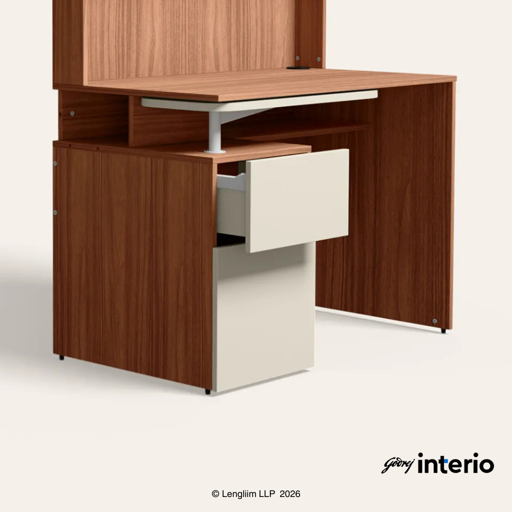 Godrej Interio Bay Workdesk Study Table (Engineered Wo…