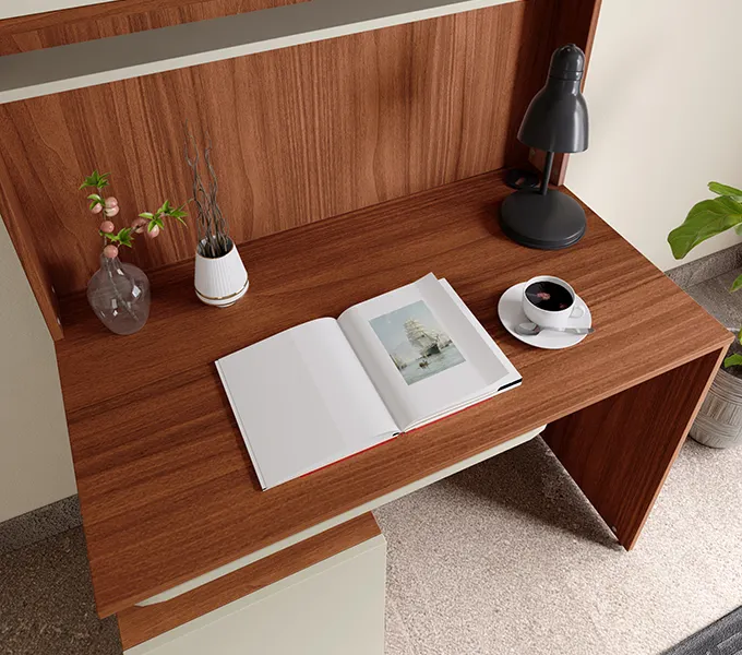 Godrej Interio Bay Workdesk Study Table (Engineered Wood) Spacious Surface