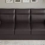 Godrej Interio Greta 3 Seater Synthetic Leather Sofa (Coffee Brown) Backrest that responds to you