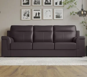 Godrej Interio Greta 3 Seater Synthetic Leather Sofa (Coffee Brown) Strong legs that lift you up