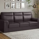 Godrej Interio Greta 3 Seater Synthetic Leather Sofa (Coffee Brown) Upholstery that is easy to live with
