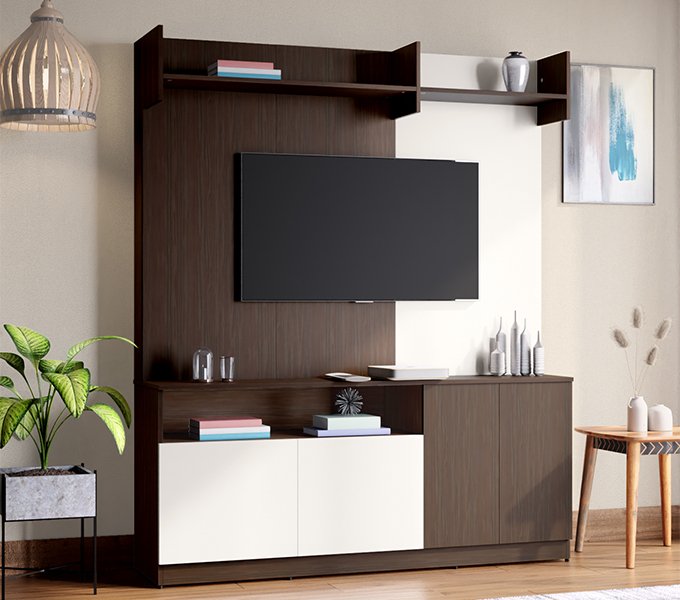 Godrej Interio Sienna Engineered Wood TV Unit (Cinnamon) Compact Design Tailored
