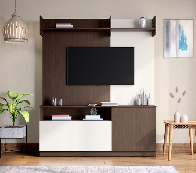 Godrej Interio Sienna Engineered Wood TV Unit (Cinnamon) Perfect Fit for TVs