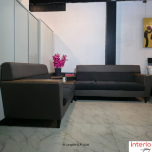 Godrej Interio Vertex 5 Seater L Shaped Sofa LH (Synthetic Leather, Pebble) - Image 3