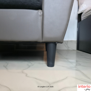 Godrej Interio Vertex 5 Seater L Shaped Sofa LH (Synthetic Leather, Pebble) - Image 7