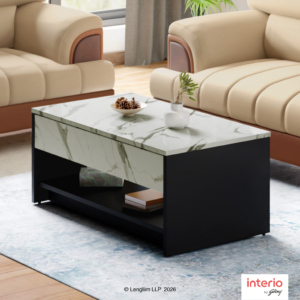 Godrej Interio Diante Engineered Wood Coffee Table (Black and White)