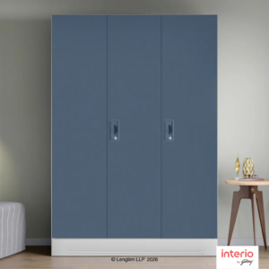 Godrej Interio Slimline 3 Door Almirah (Drawer, Blue Fusion)