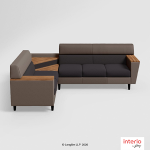 Godrej Interio Vertex 5 Seater L Shaped Sofa LH (Synthetic Leather, Pebble) - Image 4