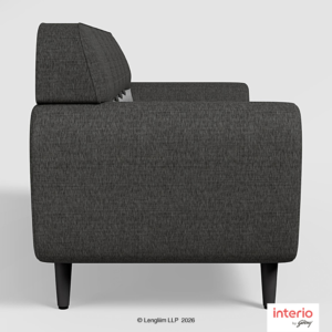 Godrej Interio Bobbin V2 3 Seater Fabric Sofa (Charcoal) - Image 4