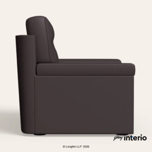 Godrej Interio Greta 1 Seater Synthetic Leather Sofa (Coffee Brown) - Image 3