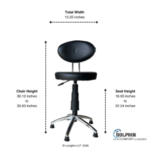 Dolphin DF 163 Revolving Stool with Back Panel - Image 4