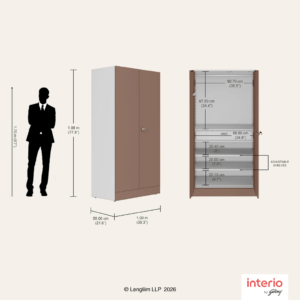 Godrej Interio Auraline Men Basic 2 Door Almirah (Chocolate Mousse) - Image 6