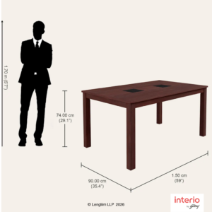 Godrej Interio Leo V2 6 Seater Solid Wood Rectangular Dining Table - Image 6