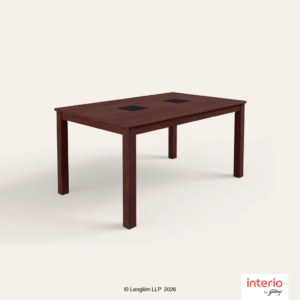 Godrej Interio Leo V2 6 Seater Solid Wood Rectangular Dining Table - Image 2