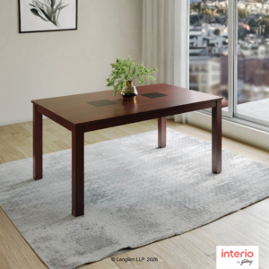 Godrej Interio Leo V2 6 Seater Solid Wood Rectangular Dining Table