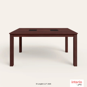 Godrej Interio Leo V2 6 Seater Solid Wood Rectangular Dining Table - Image 3