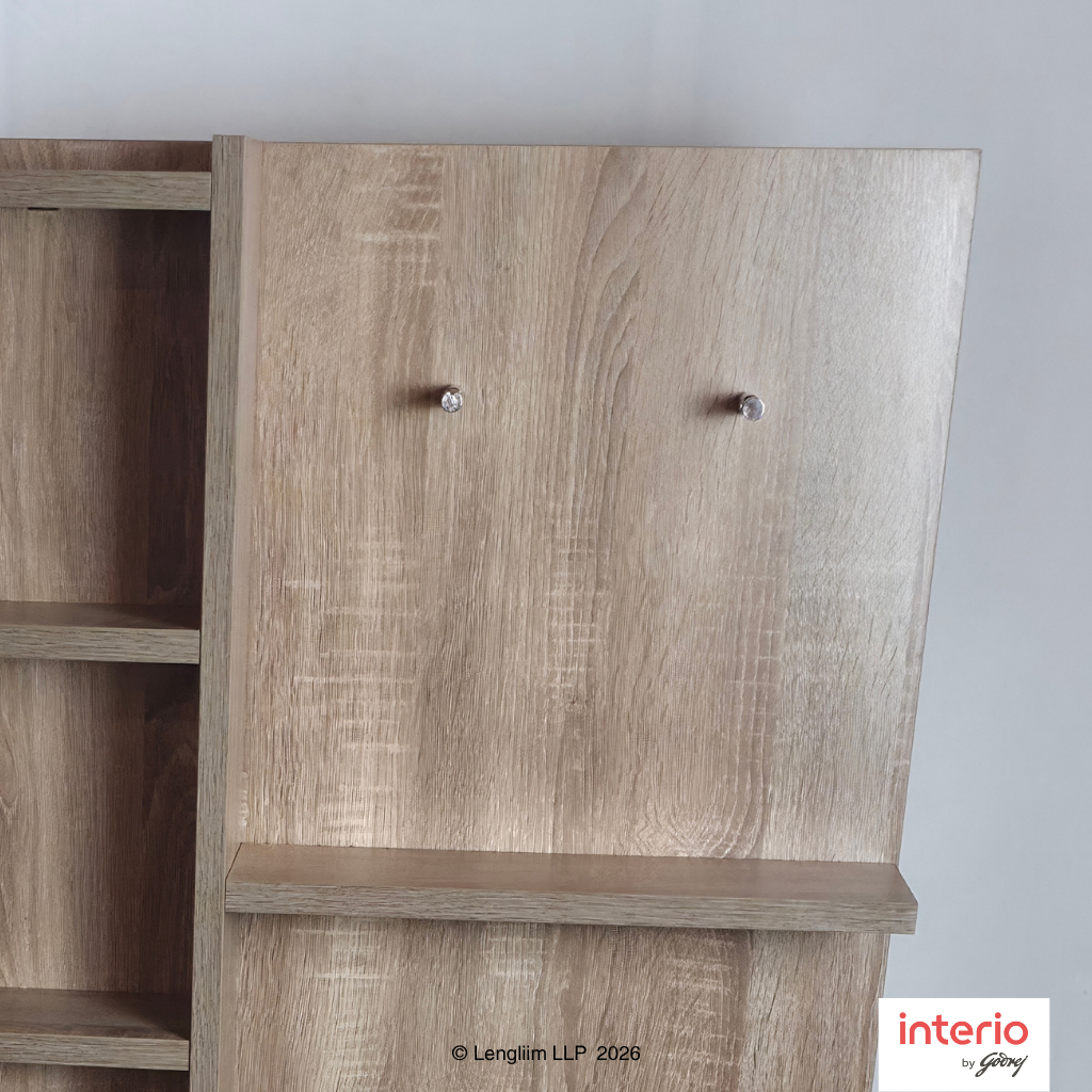 BANGLE HOLDER Godrej Interio UPMODS Dresser with Stool (Sonoma Oak Body, Sonoma Oak Drawer)
