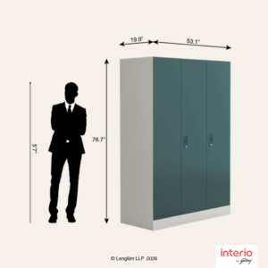 Godrej Interio Slimline 3 Door Almirah (Locker & Drawer, Sea Pine) - Image 13