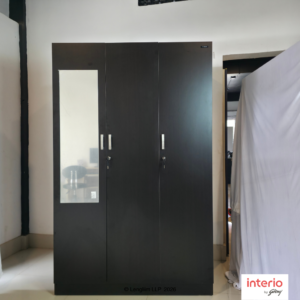 Godrej Interio Genesys V3 3 Door Engineered Wood Wardrobe (Cola Rain, Mirror)