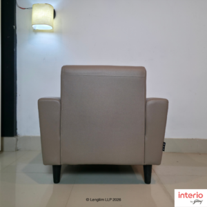 Godrej Interio Legend 1 Seater Sofa (Synthetic Leather, Cream) - Image 2