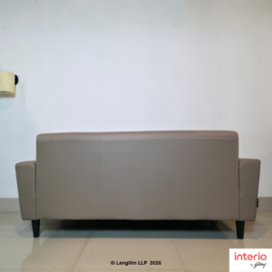 Godrej Interio Legend 3 Seater Sofa (Synthetic Leather, Cream) - Image 2