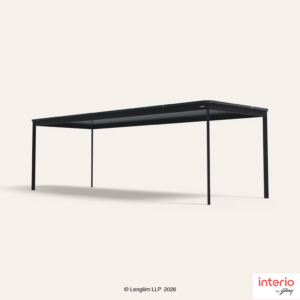 Godrej Interio Franky 8 Seater Dining Table (Black) - Image 4