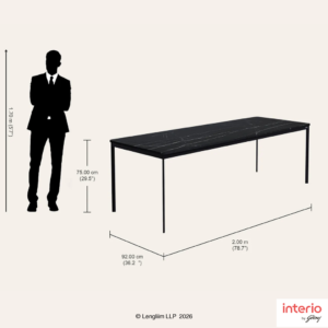 Godrej Interio Franky 8 Seater Dining Table (Black) - Image 6