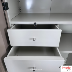 Godrej Interio Slimline 3 Door Steel Almirah (Drawer, Portabella) - Image 5