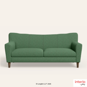 Godrej Interio Bevelark 3 Seater Fabric Sofa (Green) - Image 1