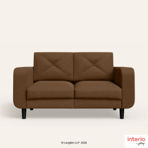 Godrej Interio Zompy Advance 2 Seater Fabric Sofa (Dark Brown)