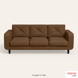 Godrej Interio Zompy Advance 3 Seater Fabric Sofa (Dark Brown)