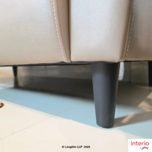 Godrej Interio Legend 3 Seater Sofa (Synthetic Leather, Cream) - Image 3