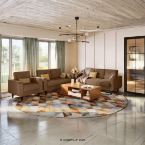 Godrej Interio Zompy Advance 2 Seater Fabric Sofa (Dark Brown) - Image 2