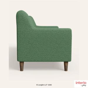 Godrej Interio Bevelark 3 Seater Fabric Sofa (Green) - Image 2