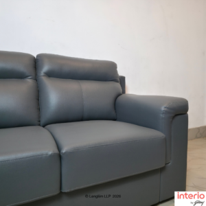 Godrej Interio Greta 3 Seater Synthetic Leather Sofa (Nimbus Grey) - Image 4
