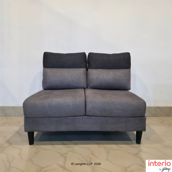 Front View Godrej Interio Highrolla Modular V2 2 Seater Sofa (Anthracite + Ash)